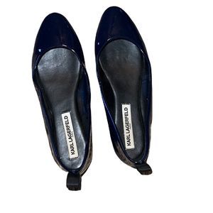 Karl Lagerfeld Paris Blue Patent Leather Shoes Size 6.5 M
